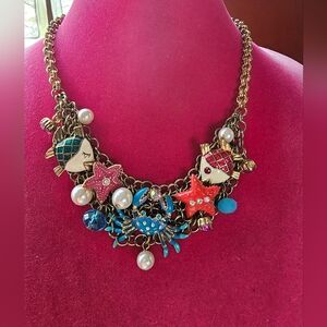 Euc Betsey Johnson crab, starfish, fish necklace